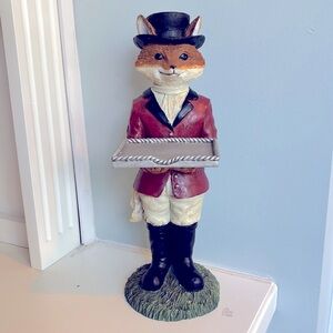 Hunting Fox 🦊 Business card holder wood statue vintage
